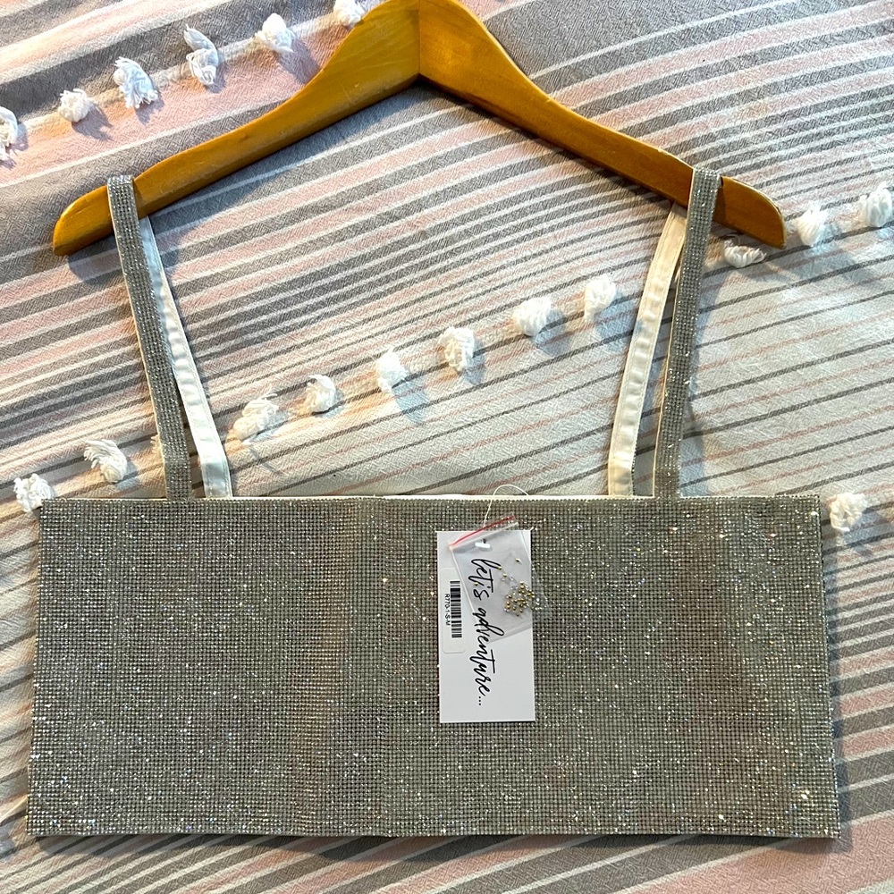 Brand new rhinestone crop top